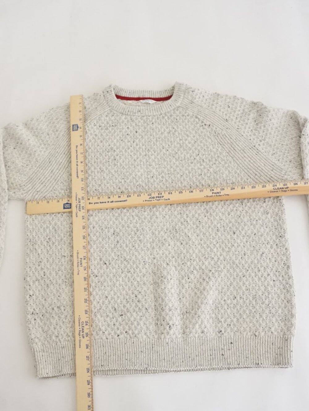 Vintage WindRiver Cream Speckled Knit Crew Neck Heavy Textured Cotton Sweater XL - Picture 3 of 10